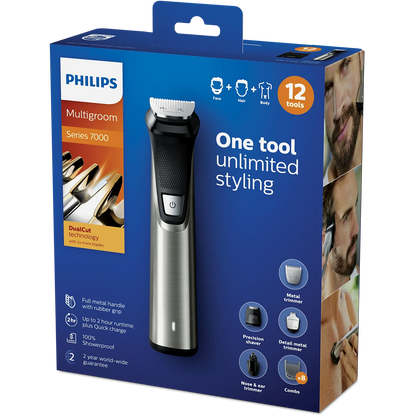 Philips Multi Purpose Grooming - MG7735/15 - 15 Attachments, SteelPrecision Blades, And a 120-minute Battery