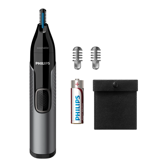 Philips Nose and Ear Trimmer - NT3650/16 - Built-In Eyebrow Trimmer, Dual-Sided Design, And Fully Washable Heads