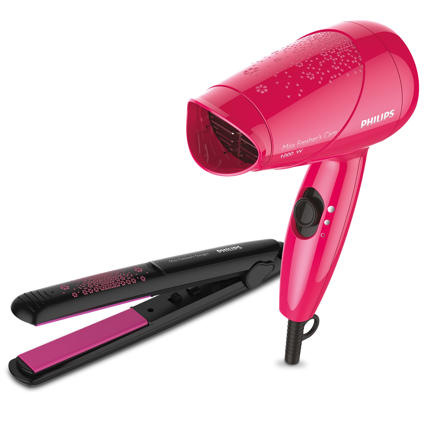Philips Multi Beauty - HP8643/46 - Includes a Straightening Brush, Curling Tong, Spiral Curler, And 2 Brush Attachments