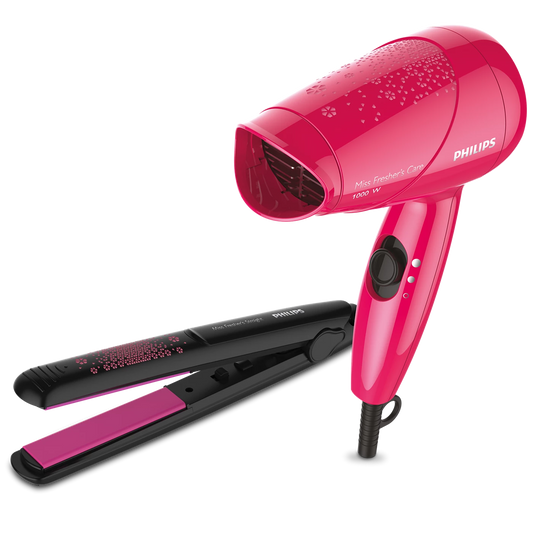Philips Multi Beauty - HP8643/46 - Includes a Straightening Brush, Curling Tong, Spiral Curler, And 2 Brush Attachments