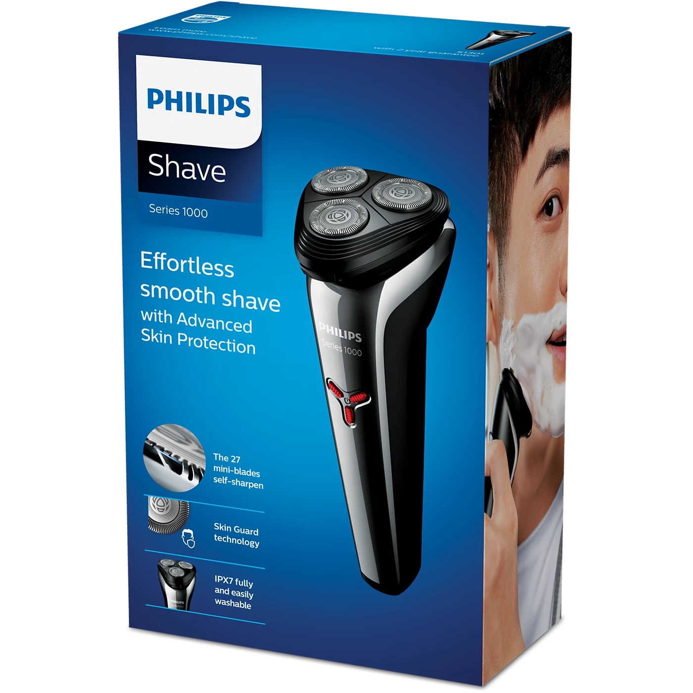 Philips Shaver - S1301/02 - Charge From Any USB Port, Laptop, Power Bank, Or Car Charger, With a 40-Minute Runtime