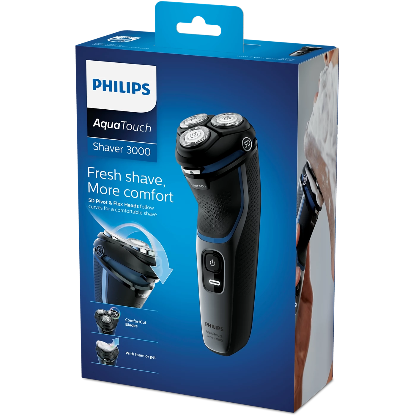 Philips Shaver - S3122/51 - Combines a 5D Flex Head, ComfortCut Blades, And 50-minute Battery Life