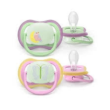 Philips Avent  Soother Pacifier  Air Nighttime 18M+ - SCF376/01 - Larger Orthodontic Teat For Toddlers 18 Months And Older