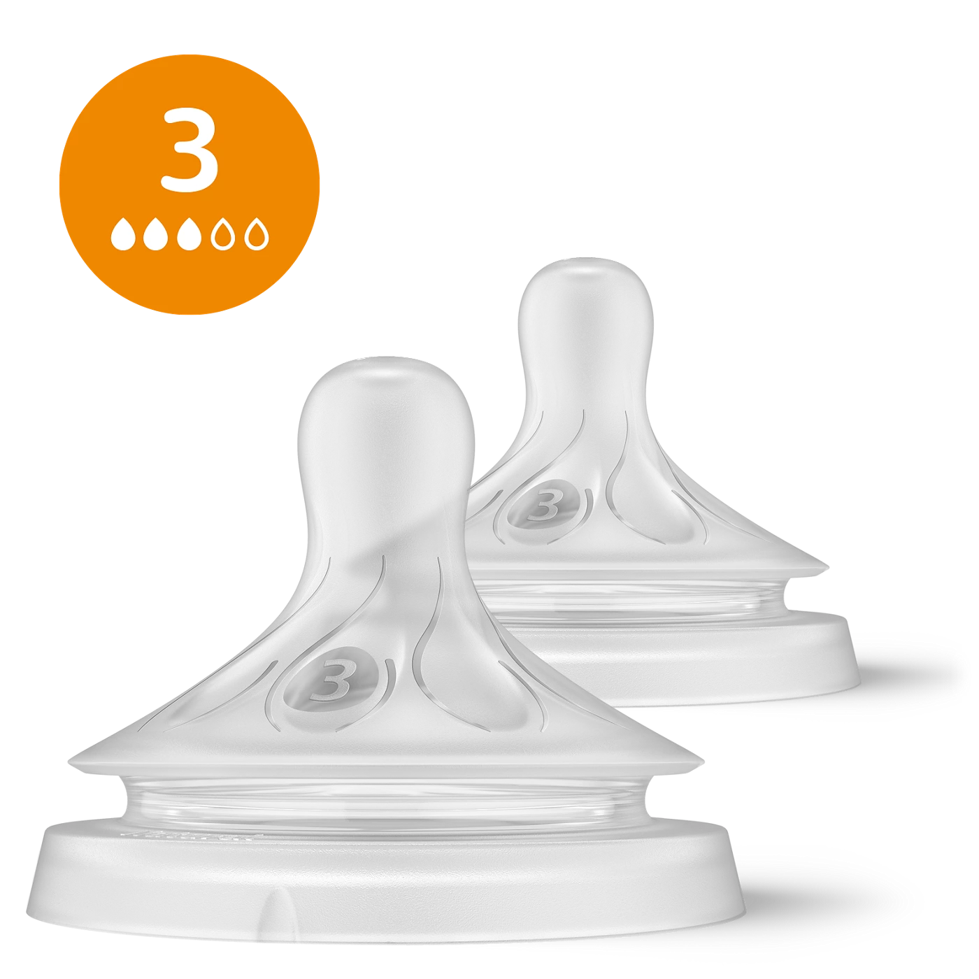 Philips Avent Teat Nat 3.0 T5 2P - Perfect For Older, Active Feeders And Thicker Formula Consistencies