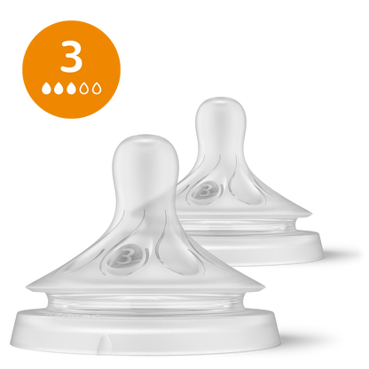 Philips Avent Teat Nat 3.0 T5 2P - Perfect For Older, Active Feeders And Thicker Formula Consistencies