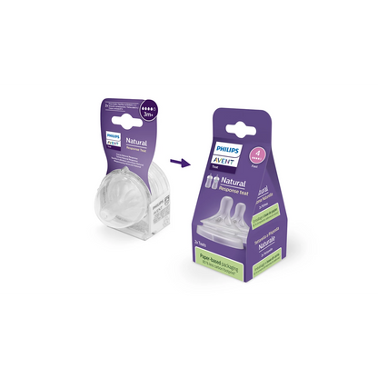 Philips Avent Teat Nat 3.0 T5 2P - Perfect For Older, Active Feeders And Thicker Formula Consistencies