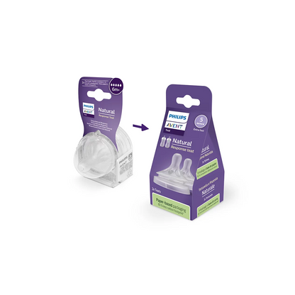 Philips Avent Teat Nat 3.0 T5 2P - Perfect For Older, Active Feeders And Thicker Formula Consistencies