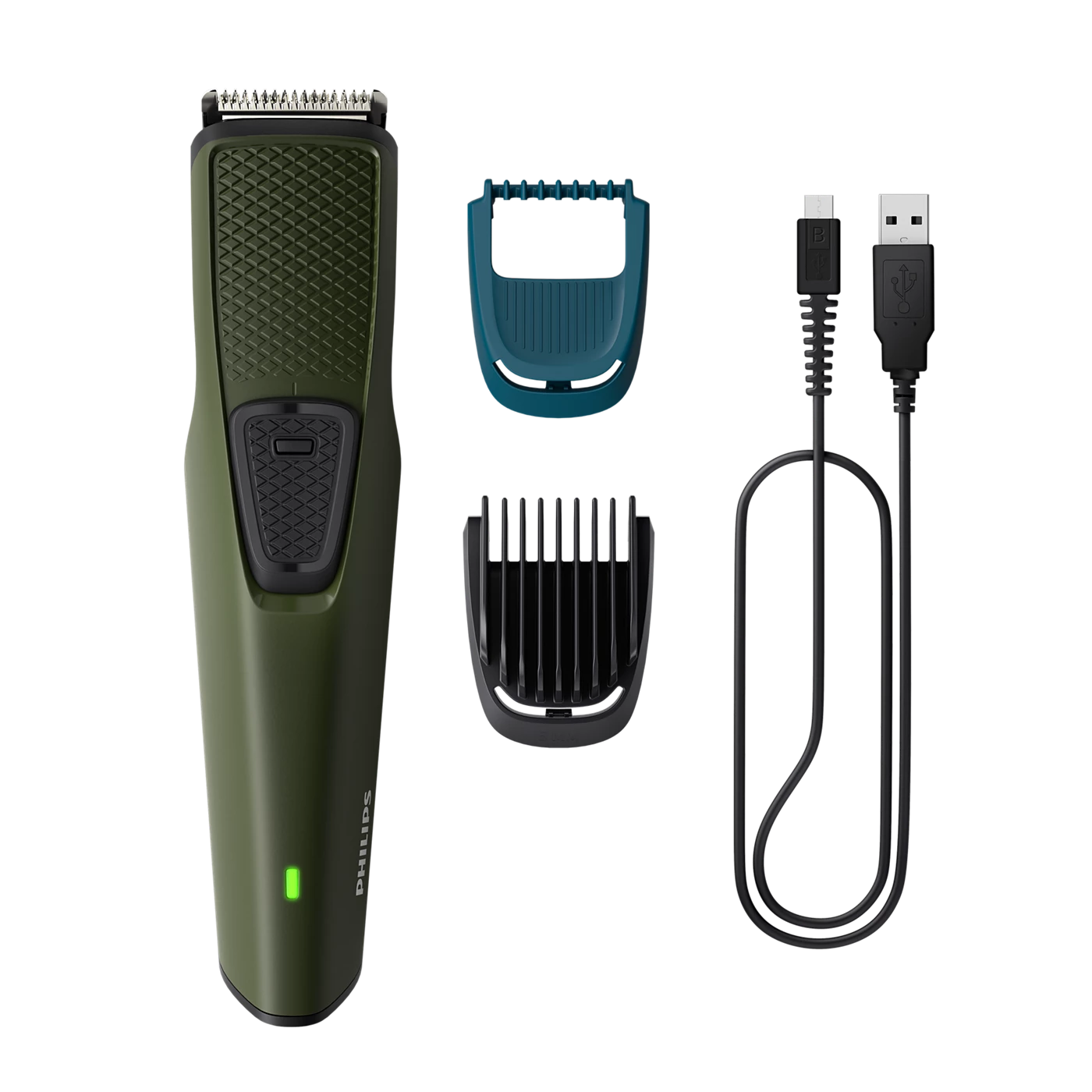 Philips Trimmer - BT1230/18 - Offers Self-Sharpening Blades, 6 Built-in Length Settings From 0.5 mm To 5 mm, And a 45-Minute Battery With USB Charging