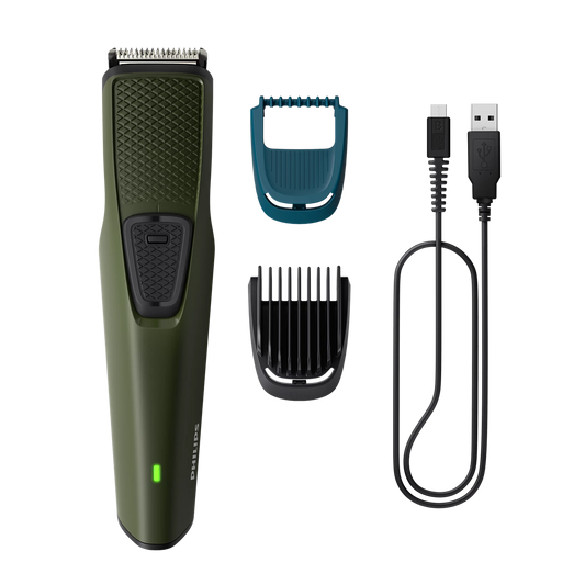 Philips Trimmer - BT1230/18 - Offers Self-Sharpening Blades, 6 Built-in Length Settings From 0.5 mm To 5 mm, And a 45-Minute Battery With USB Charging
