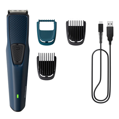 Philips Trimmer - BT1232/18 - Features Self-Sharpening Steel Blades, An Easy-Slide Integrated Comb With 6 Length Options, And 45-Minute Cordless Runtime