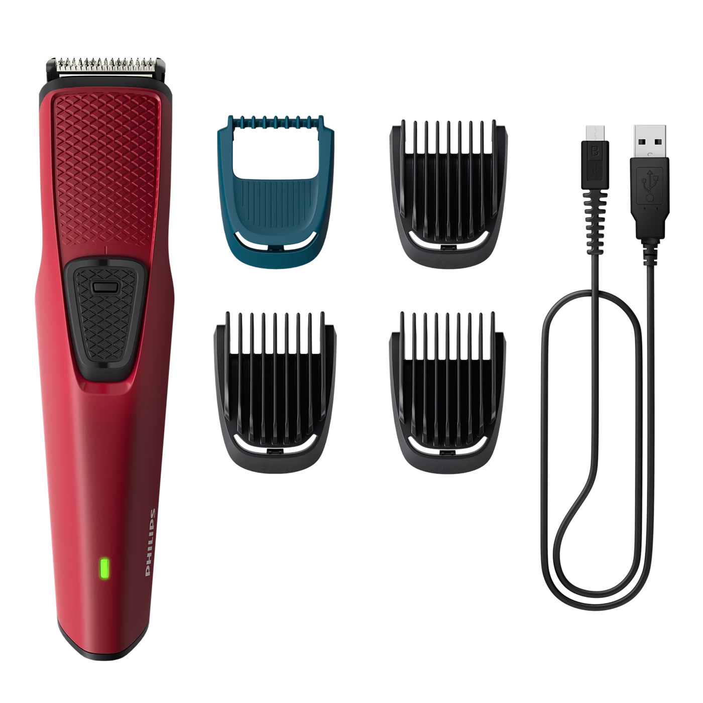 Philips Trimmer - BT1235/18 - Rounds Out The Series 1000 Range With Self-Sharpening Blades, An Integrated 6-length Comb (0.5–5 mm), 45-Minute Cordless Use, And USB Charging
