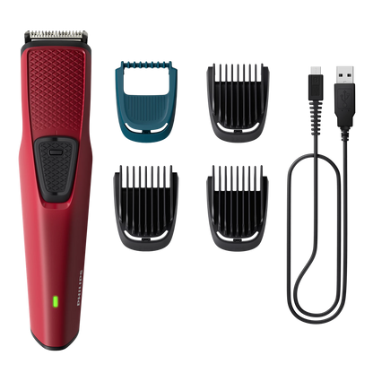 Philips Trimmer - BT1235/18 - Rounds Out The Series 1000 Range With Self-Sharpening Blades, An Integrated 6-length Comb (0.5–5 mm), 45-Minute Cordless Use, And USB Charging