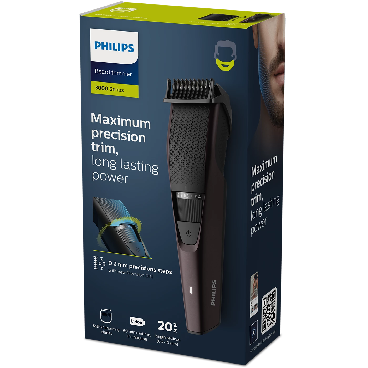 Philips Trimmer - BT3415/15 - DualCut Blades, 20 Length Settings, And A 60-minute Battery, It's Designed For Detail-Oriented Grooming
