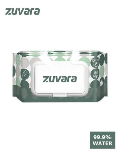 Zuvara Wet Wipes -80 Pcs- Designed To Provide Soft, Safe, And Effective Cleaning While Helping Reduce Irritation, Dryness, And Diaper Rash During Everyday Baby Care