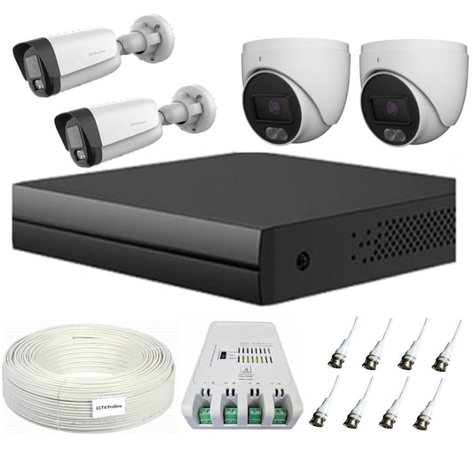 CCTV Security Kit – 2 Bullet + 2 Dome Cameras with DVR