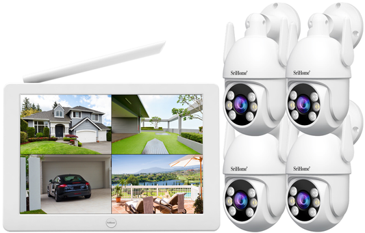 WIFI Kit – 8 Channel Wireless CCTV System with 10.1" Screen 4x 3MP PTZ Cameras