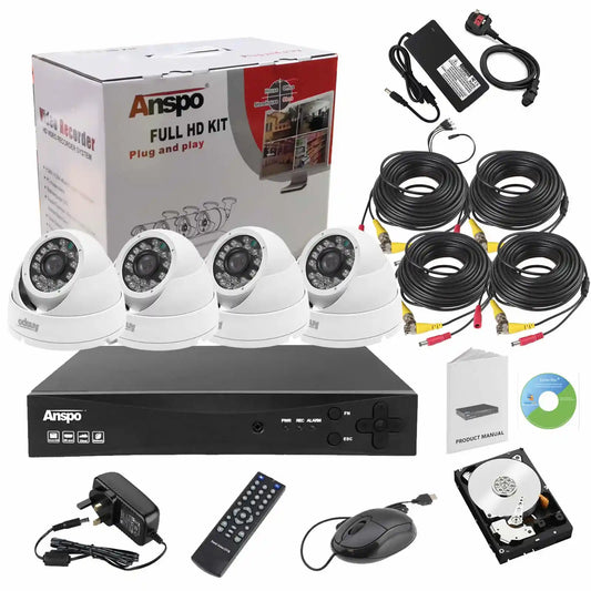 4 Camera 5MP Wired CCTV Security Kit – XVR with Bullet Cameras