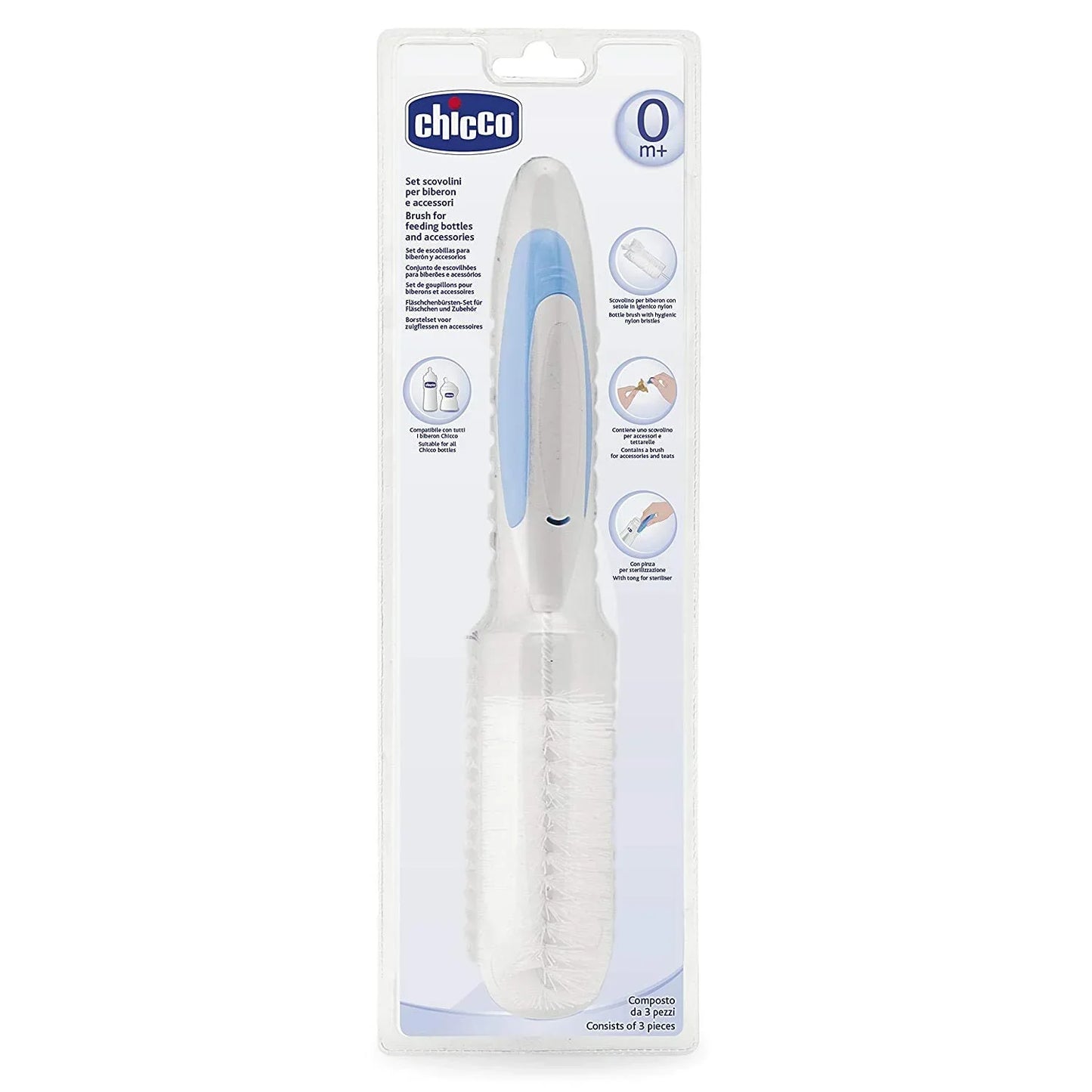 Chicco Baby Bottle Brush & Accessories – Easy Cleaning Feeding Set