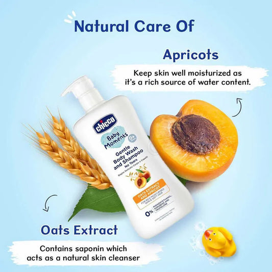 Chicco Gentle Baby Body Wash & Shampoo 500ml – Tear-Free Daily Care