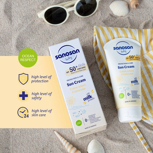 Sanosan Sun Cream 75ml – Gentle UV Protection for Skin - Specially Formulated for Sensitive Skin, Including Babies and Children
